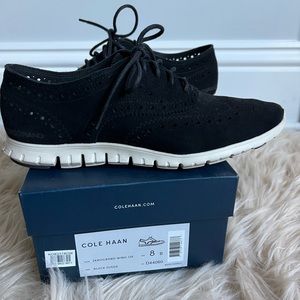 Cole Haan ZeroGrand wing Oxford sneakers (women’s US8) black suede
